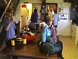 Assembling in the hostel on Sunday morning